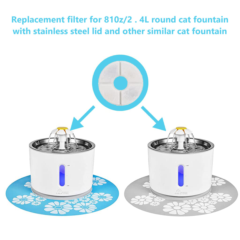 Qpets 6 pcs Cat Water Fountain Filter Replacement Cat Fountain Filter Arc-Shaped Washable Pet Fountain Filters with Triple Filtration System Activated Carbon Qpets 6 pcs Cat Water Fountain Filter Replacement Cat Fountain Filter Arc-Shaped Washable Pet Fountain Filters with Triple Filtration System Activated Carbon